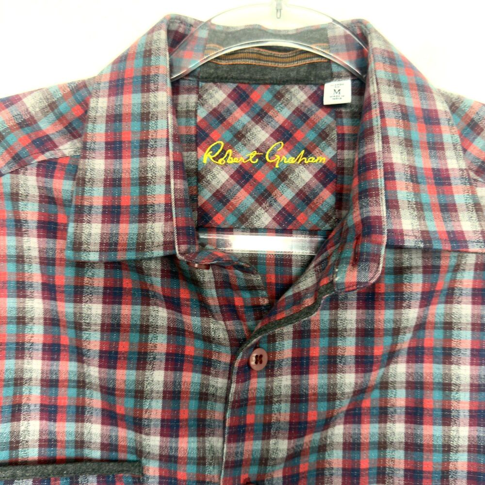 Robert Graham Plaid Shirt Mens Sz M Multicolor Classic Fit Button Up Long Sleeve